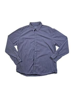 American Rag - Navy Blue Cotton Long Sleeve Button Up - Mens XL